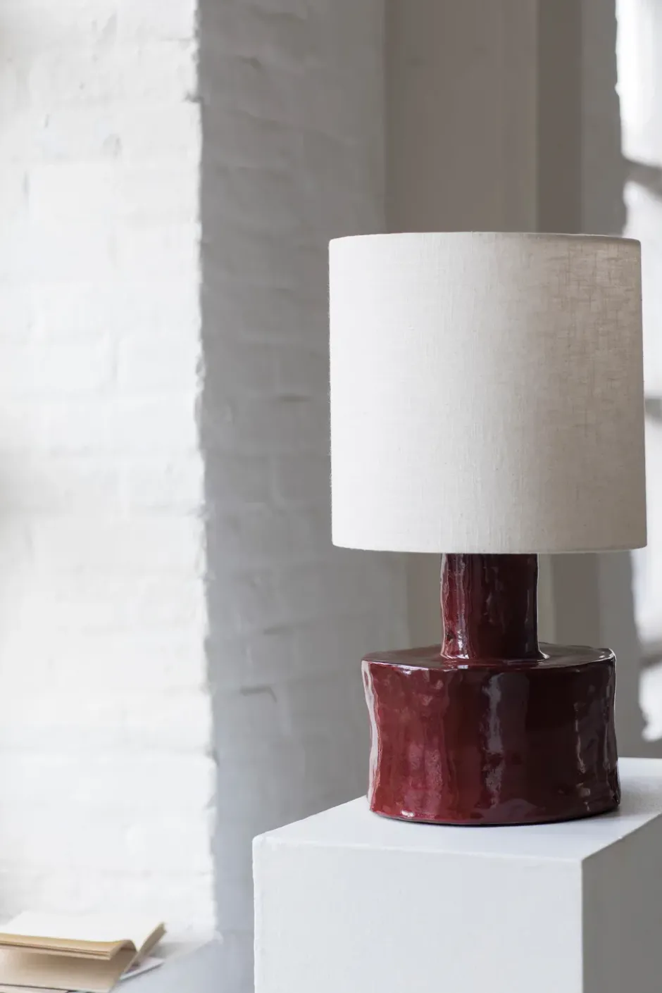Catherine bordslampa 47 cm, Red-white