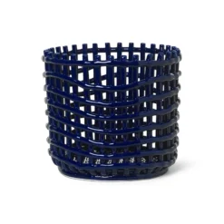 Ceramic flätad korg Ø23,5 cm, Blå