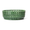 Ceramic flätad skål, Emerald Green