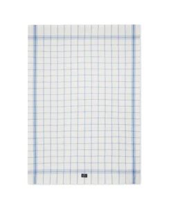 Checked kökshandduk 50x70 cm, Vit-blå