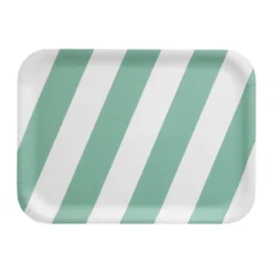Checks & Stripes bricka 20x27 cm, Mint