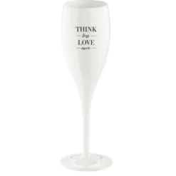 Cheers champagneglas med print 10 cl 6-pack, Think less love more