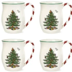 Christmas Tree mugg 40 cl 4-pack, Peppermint