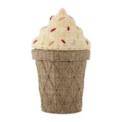 Cillie förvaringskorg med lock Ø40 cm, Nature ice cream