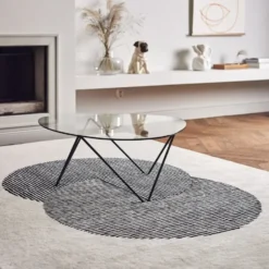 Circles ullmatta naturvit, 200x300 cm