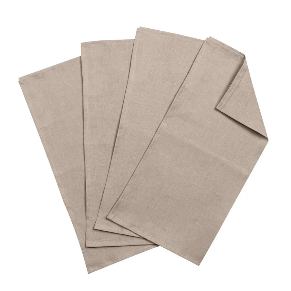 Clean linneservetter 45x45 cm 4-pack, sand