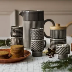 Coffee & More espressokopp 4-pack, Grå