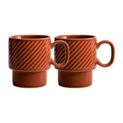 Coffee & More kaffemugg 2-pack, Terrakotta