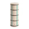 Column Candle blockljus large 25 cm, Off white-green bordeaux-silver