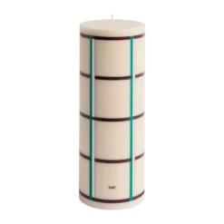 Column Candle blockljus large 25 cm, Off white-green bordeaux-silver