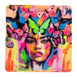 Coming back to life glasunderlägg 9x9 cm, Multi