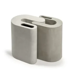 Concrete pall/sidobord 37 cm, Grey
