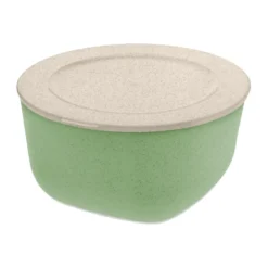 Connect skål/bunke med lock 2 L biocirk termoplast, Nature leaf green