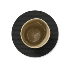 Corduroy glasunderlägg, Black ink, circle