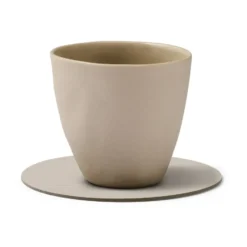 Corduroy glasunderlägg, Oyster white, circle