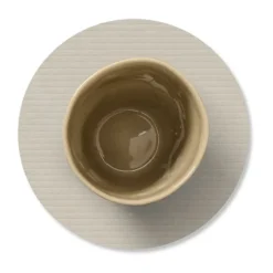 Corduroy glasunderlägg, Oyster white, circle
