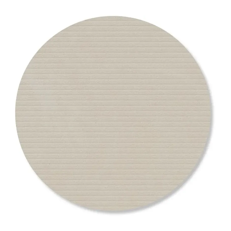 Corduroy glasunderlägg, Oyster white, circle