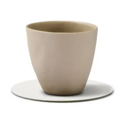 Corduroy glasunderlägg, Pure white, circle