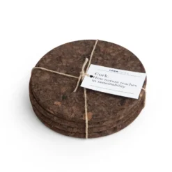Cork glasunderlägg 4-pack, Smoked
