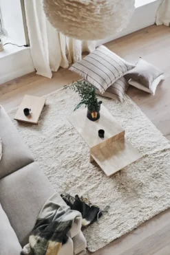 Cozy ullmatta naturvit, 170x240 cm