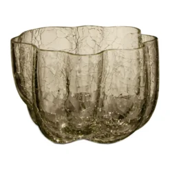 Crackle ljuslykta 5,8 cm, Taupe