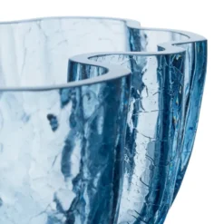 Crackle skål 10,5 cm, Cirkulärt glas (blå)