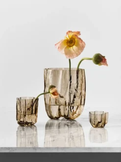 Crackle vase 12,1 cm, Taupe