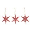 Craft julgranshänge snöflinga 3-pack, Röd