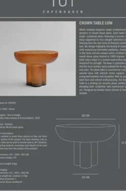 Crown sidobord low Ø65 cm, Caramel