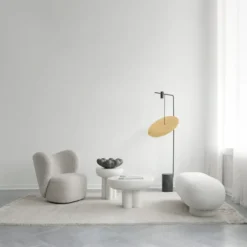 Crown sidobord tall Ø45 cm, Bone white