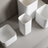Cube kruka large 13 cm, Matte white