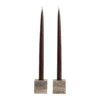 Cube ljusstake 2-pack, Silver Travertine