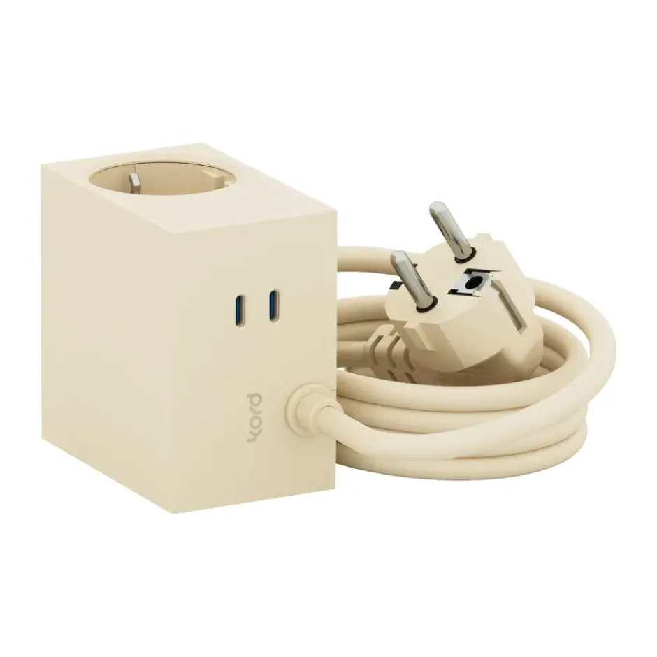 Cuboid+ grenuttag USB-C 30W 2 m, Pearled Ivory