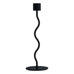 Curved ljusstake 23 cm, Black