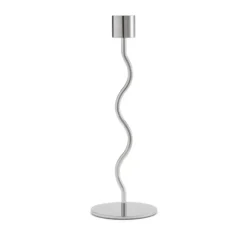 Curved ljusstake 23 cm, Stainless Steel