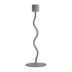 Curved ljusstake 23 cm, Taupe