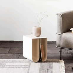 Curved sidobord, beige