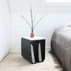 Curved sidobord, beige