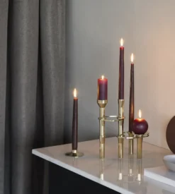 Curve Ljusstake, gold, tray