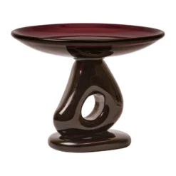 Damo glass centerpiece fat Ø30 cm, Dark grape