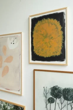 Dandelion poster 40x50 cm, Gul-svart
