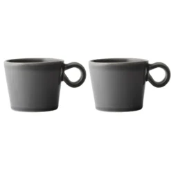 Daria kopp med handtag 2-pack, Clean grey