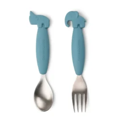 Deer Friends Easy-grip bestickset 2 delar, Blue
