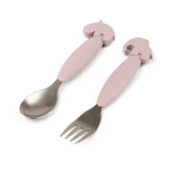 Deer Friends Easy-grip bestickset 2 delar, Powder
