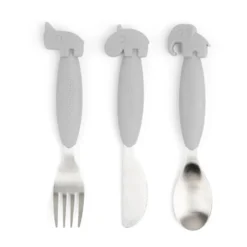 Deer Friends Easy-grip bestickset 3 delar, Grey