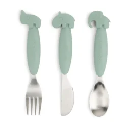 Deer Friends Easy-grip bestickset 3 delar, Green