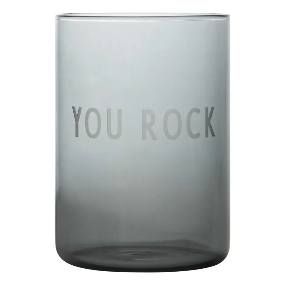 Design Letters favoritglas 35 cl, You rock-black