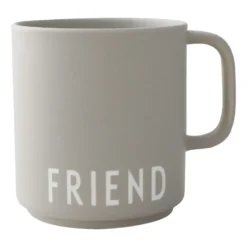 Design Letters favoritkopp med handtag 25 cl, Friend-grey