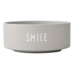 Design Letters snacksskål Ø12 cm, Smile-grey