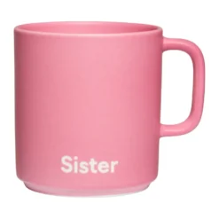 Design Letters VIP favoritkopp med handtag 25 cl, Sister-pink